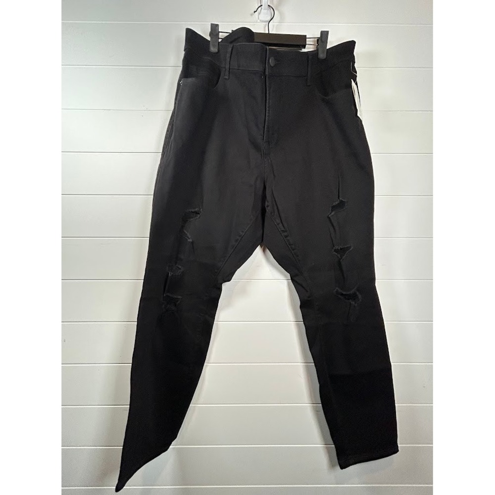 Old Navy Rockstar High Rise Distressed Skinny Jeans Black 24 Plus Short NWT
